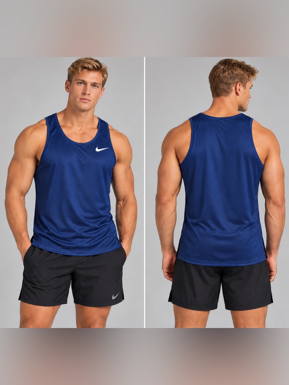 Nike Men’s Performance Tank Top in Navy with White Swoosh